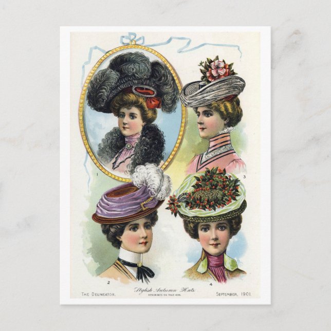 Carte postale Dames vintages en Casquette II (Devant)