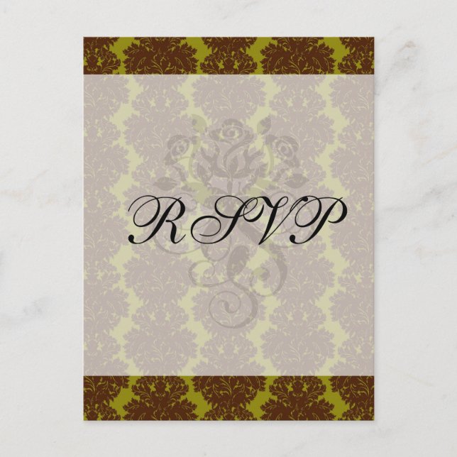 Carte Postale damier formel brun olive (Devant)