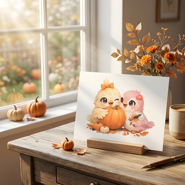 Carte postale d'amis oiseaux mignons pour Hallowee (Créateur téléchargé)