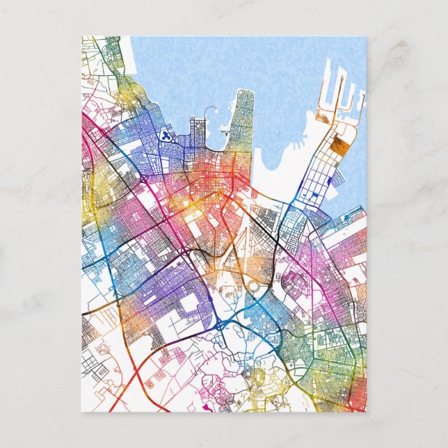 Carte Postale Dammam Saudi Arabia City Map (Devant)