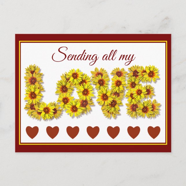 Carte postale d'amour Tournesol (Devant)