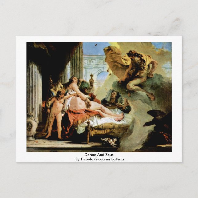 Carte Postale Danae Et Zeus Par Tiepolo Giovanni Battista (Devant)
