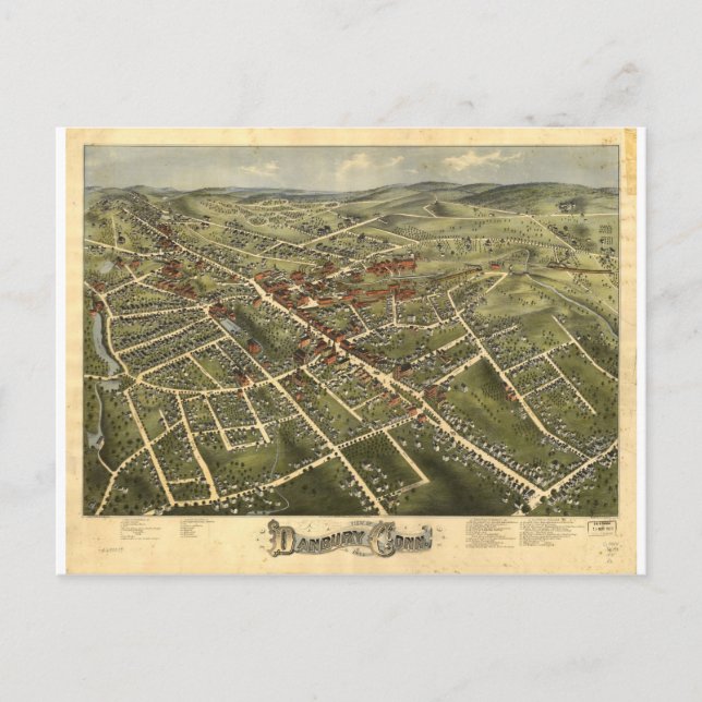 Carte Postale Danbury Connecticut en 1875 (Devant)