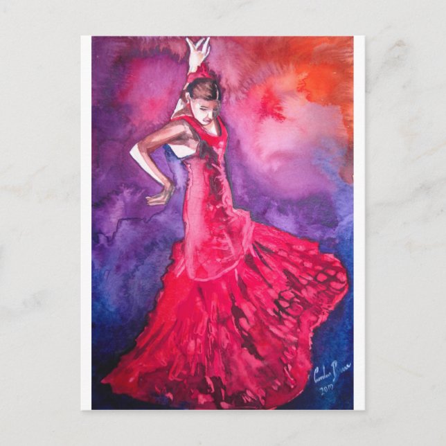 CARTE POSTALE DANCER FLAMENCO (Devant)