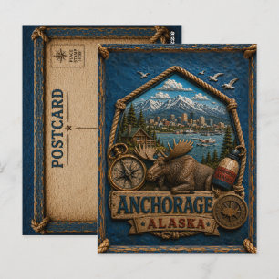 Carte postale d'Anchorage Alaska Voyage Vintage