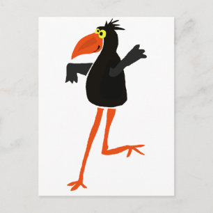Carte Postale Dancing Funky Crow Dancing Cartoon