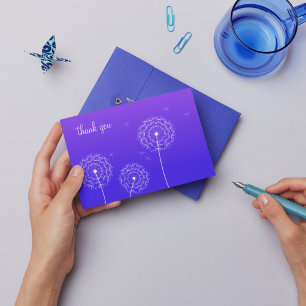 Carte Postale Dandelion blanc violet minimalisteMerci