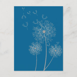Carte Postale Dandelion couleur art floral moderne