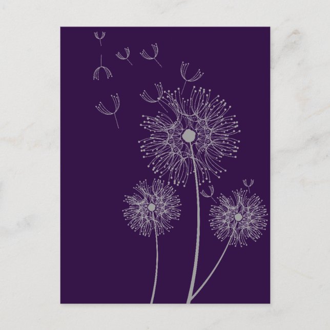 Carte Postale Dandelion couleur art floral moderne (Devant)