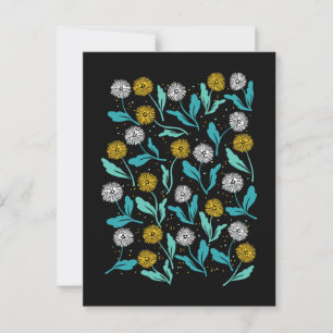 Carte Postale Dandelion de printemps Fleurs et design Feuille