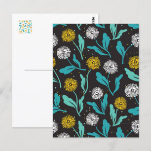 Carte Postale Dandelion de printemps Fleurs et design Feuille