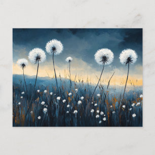 Carte Postale Dandelion Fluff Dramatique peinture