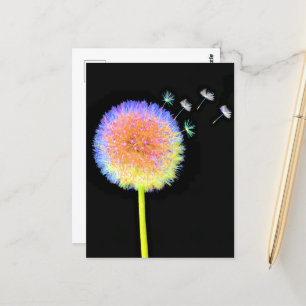   Carte Postale Dandelion Graines Neon
