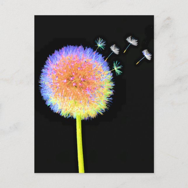 Carte Postale Dandelion Graines Neon (Devant)