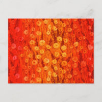 Dandelions Field Fleurs été Rouge Orange Ombre