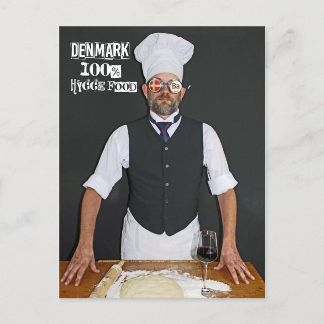 Carte Postale Danemark Cool 100% hygge-nourriture conviviale ! (Devant)