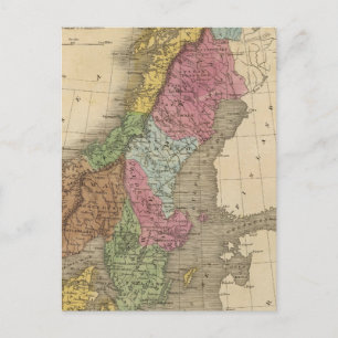 Carte Postale Danemark, Suède, Norvège