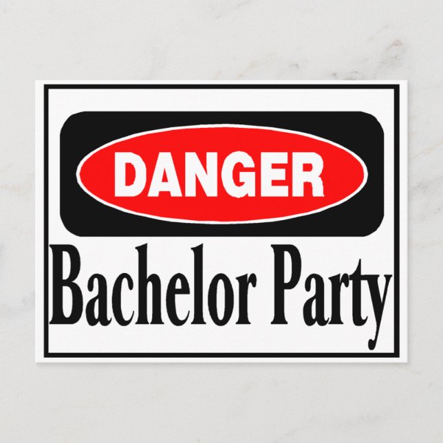 Carte Postale Danger Bachelor Party (Devant)