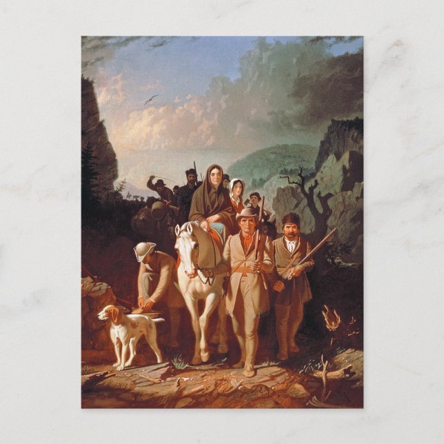 Carte Postale Daniel Boone escorte les colons (Devant)