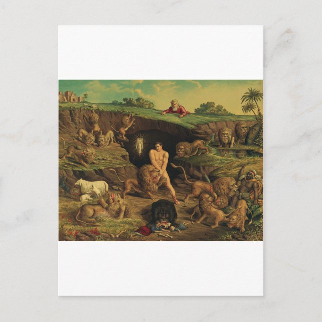 Carte Postale Daniel dans la fosse aux lions (Devant)