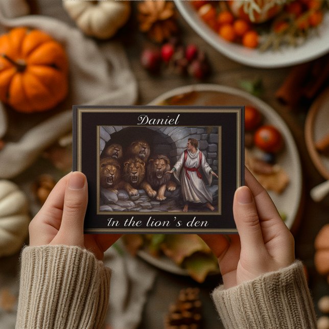 Carte Postale Daniel debout dans la fosse aux lions aux murs de  (Créateur téléchargé)