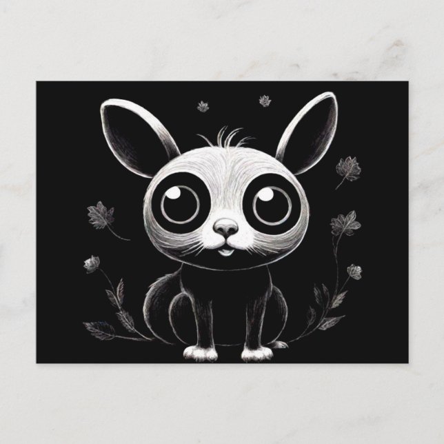 Carte postale d'animal de dessin animé de style ré (Devant)