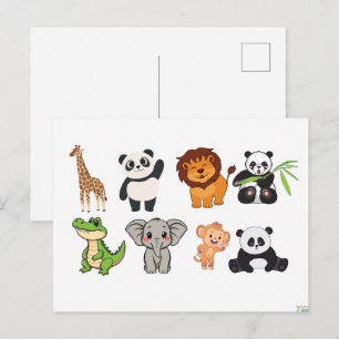 CARTE POSTALE D'ANIMAUX DRÔLES