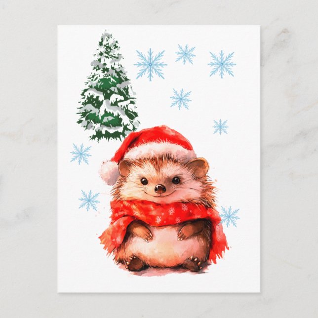 Carte postale d'animaux mignons d'hiver pour enfan (Devant)