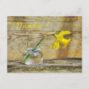Carte Postale Danke mit einer Narzisse