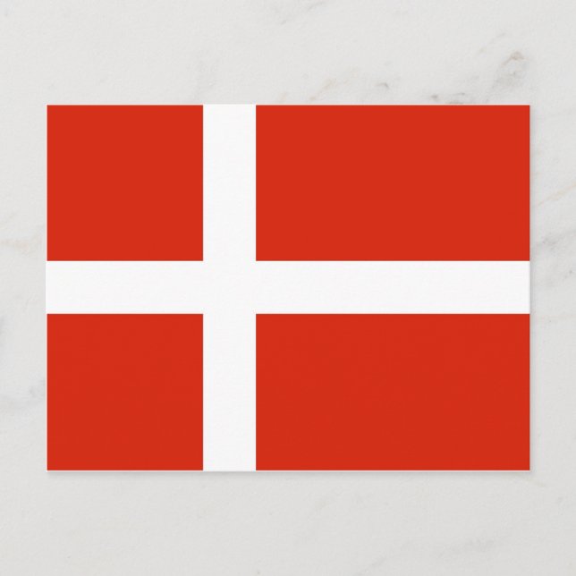 Carte Postale Dannebrog; le drapeau officiel du Danemark (Devant)