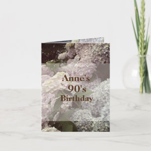 Carte postale d'anniversaire 90 ans Hortensia Fleu