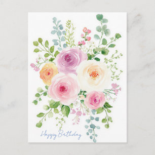 Carte postale d'anniversaire aquarelle