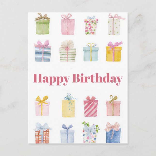 Carte postale d'anniversaire aquarelle (Devant)