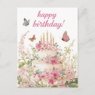 Carte postale d'anniversaire aquarelle