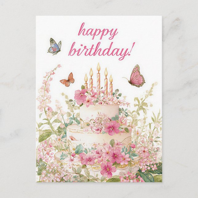 Carte postale d'anniversaire aquarelle (Devant)