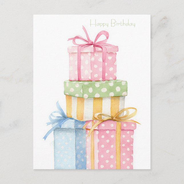 Carte postale d'anniversaire aquarelle (Devant)
