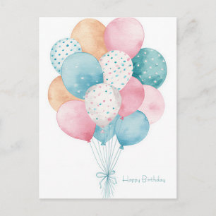 Carte postale d'anniversaire aquarelle