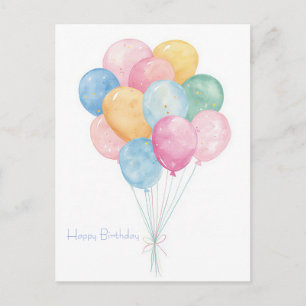Carte postale d'anniversaire aquarelle
