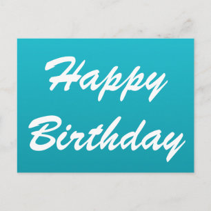 Carte postale d'anniversaire bleu vif