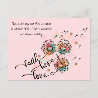 Carte postale d'anniversaire chrétien