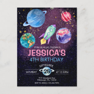 Carte postale d'anniversaire d'astronaute pour une