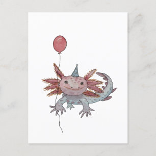 carte postale d'anniversaire d'axolotl