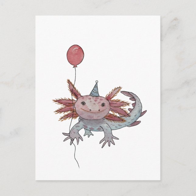 carte postale d'anniversaire d'axolotl (Devant)
