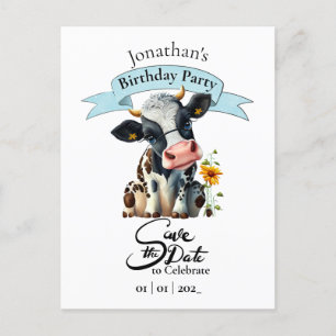 Carte postale d'anniversaire de Black Cow Birthday