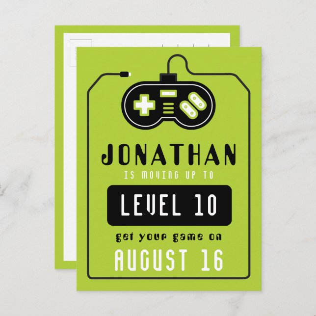 Carte postale d'anniversaire de camion de jeu vidé (Devant / Derrière)