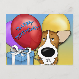 Carte postale d'anniversaire de Corgi