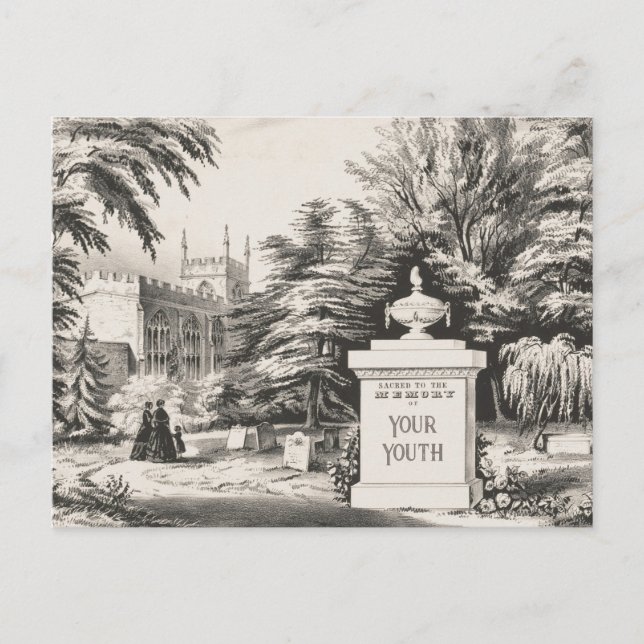 Carte postale d'anniversaire drôle "En mémoire de  (Devant)