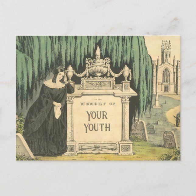 Carte postale d'anniversaire drôle "En mémoire de  (Devant)