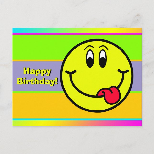 Carte postale d'anniversaire Emoji visage souriant (Devant)