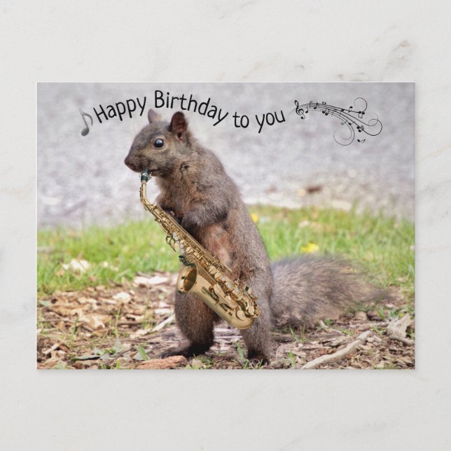 Carte postale d'anniversaire 'Jouez-moi du jazz' (Devant)